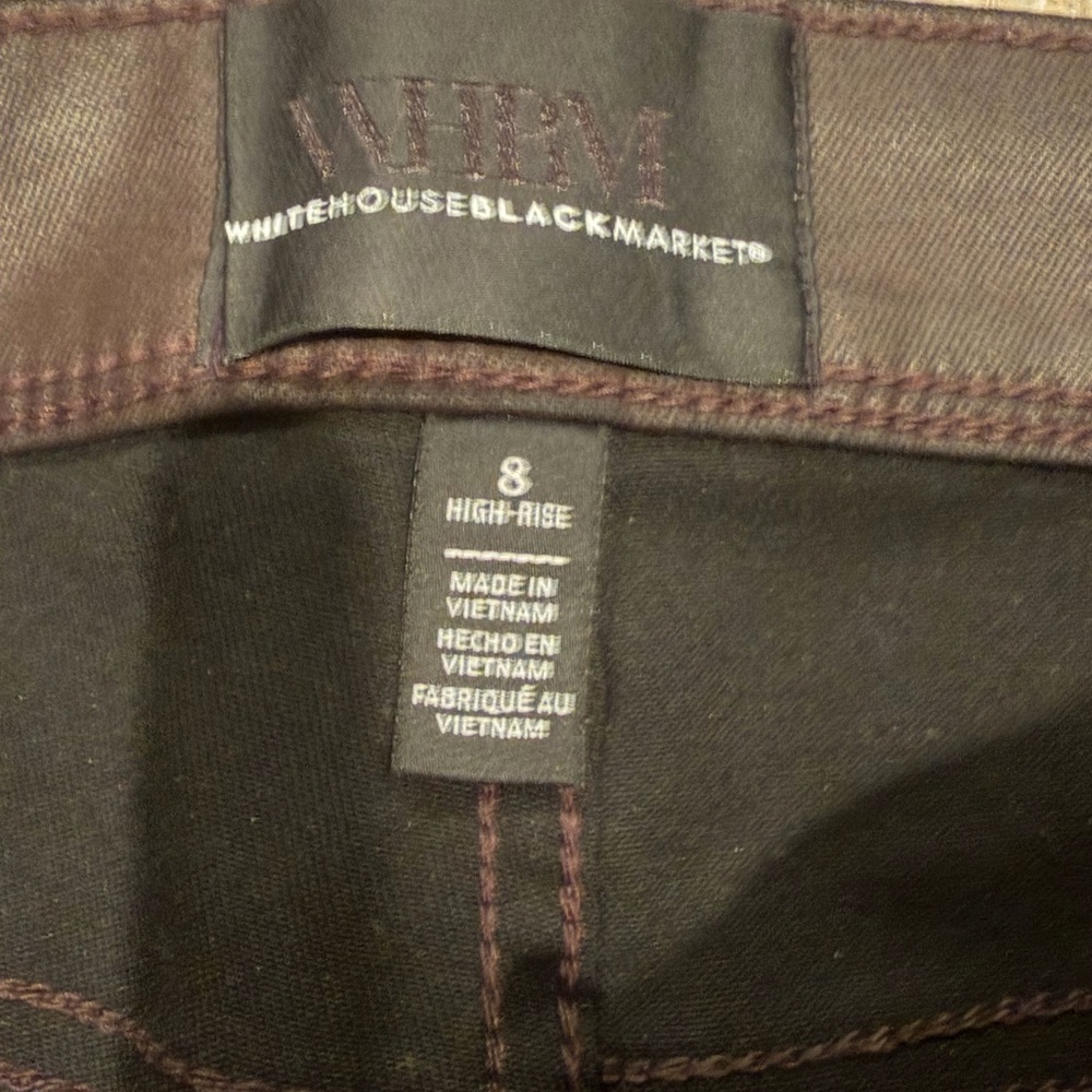 WHBM Women’s Brown Cargo Leather Look Jeans - Picture 8 of 8